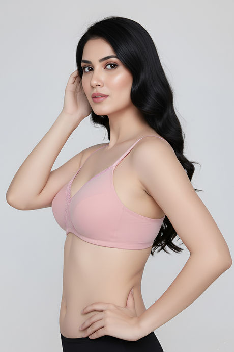 Zivame Double Layered Non Wired 3/4th Coverage Tshirt Bra - Silver Pink — image 3